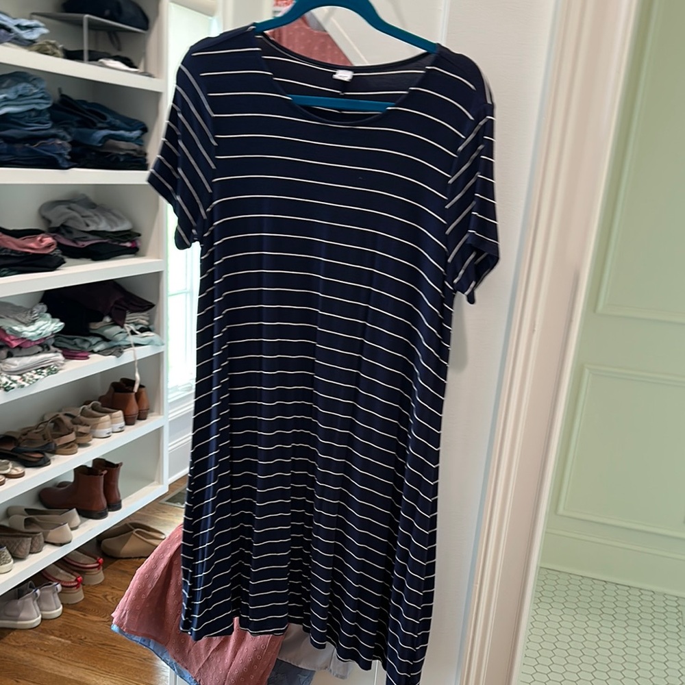 Navy Striped Women's Dress